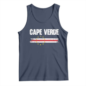 Cape Verde Pride Vintage Cape Verdean Flag 10 Stars Tank Top TS11 Navy Print Your Wear