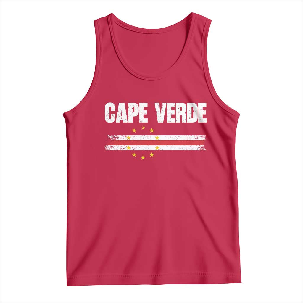Cape Verde Pride Vintage Cape Verdean Flag 10 Stars Tank Top TS11 Red Print Your Wear