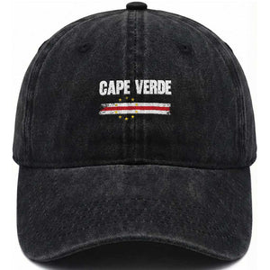 Cape Verde Pride Vintage Cape Verdean Flag 10 Stars Washed Cotton Baseball Cap TS11 Print Your Wear