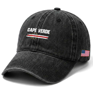 Cape Verde Pride Vintage Cape Verdean Flag 10 Stars Washed Cotton Baseball Cap TS11 Print Your Wear