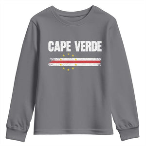 Cape Verde Pride Vintage Cape Verdean Flag 10 Stars Youth Sweatshirt TS11 Charcoal Print Your Wear