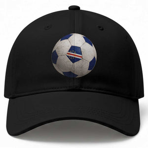 Cabo Verde Football Vintage Soccer Ball Graphic Baseball Cap TS11 Print Your Wear