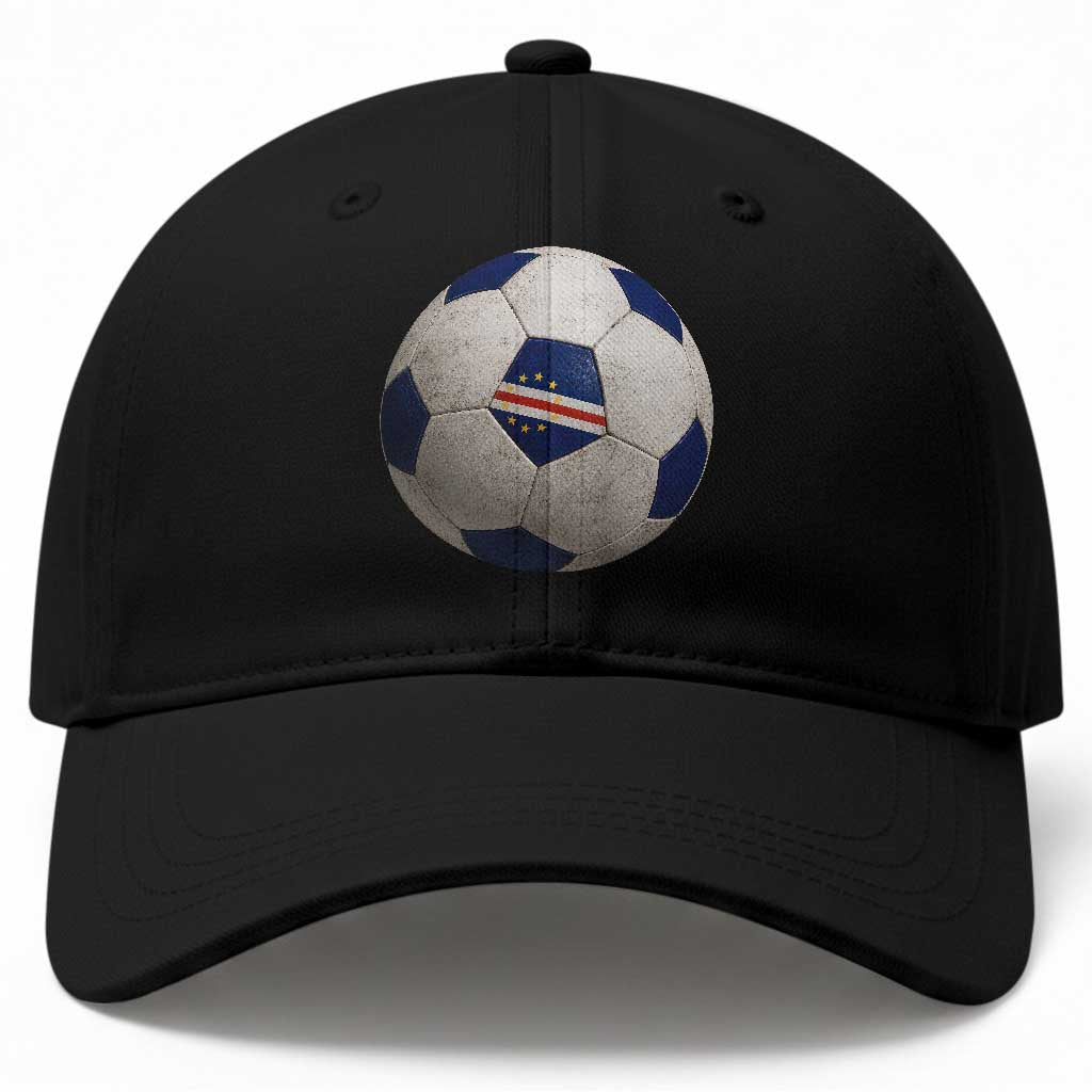 Cabo Verde Football Vintage Soccer Ball Graphic Baseball Cap TS11 Print Your Wear
