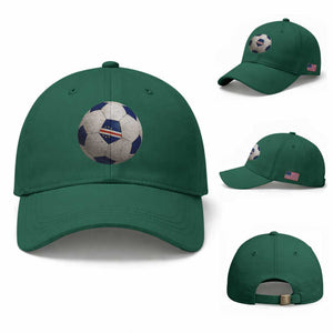 Cabo Verde Football Vintage Soccer Ball Graphic Baseball Cap TS11 Baseball Cap Universal Fit Irish Green Print Your Wear