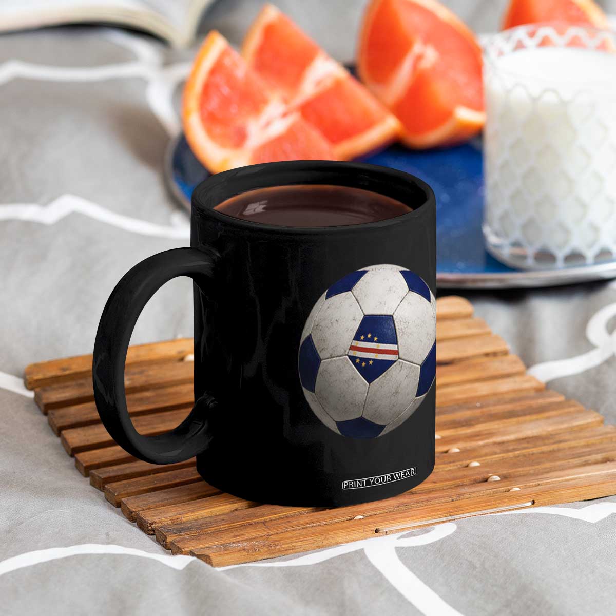 Cabo Verde Football Vintage Soccer Ball Graphic Coffee Mug TS11 Print Your Wear
