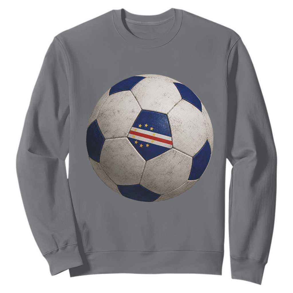 Cabo Verde Football Vintage Soccer Ball Graphic Sweatshirt TS11 Charcoal Print Your Wear