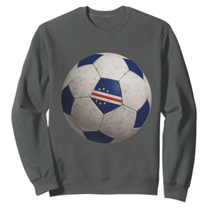 Cabo Verde Football Vintage Soccer Ball Graphic Sweatshirt TS11 Dark Heather Print Your Wear