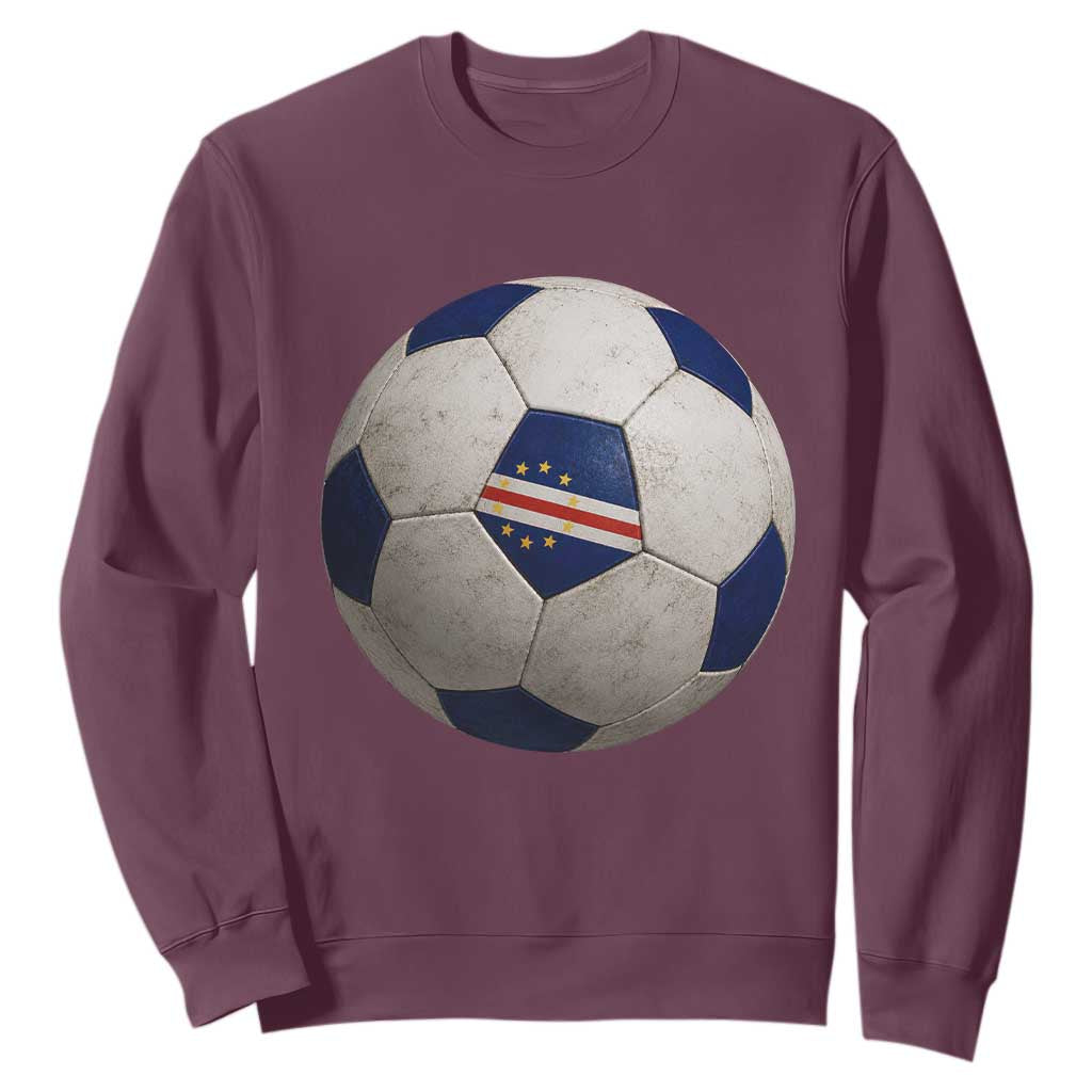 Cabo Verde Football Vintage Soccer Ball Graphic Sweatshirt TS11 Maroon Print Your Wear