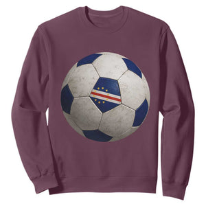 Cabo Verde Football Vintage Soccer Ball Graphic Sweatshirt TS11 Maroon Print Your Wear