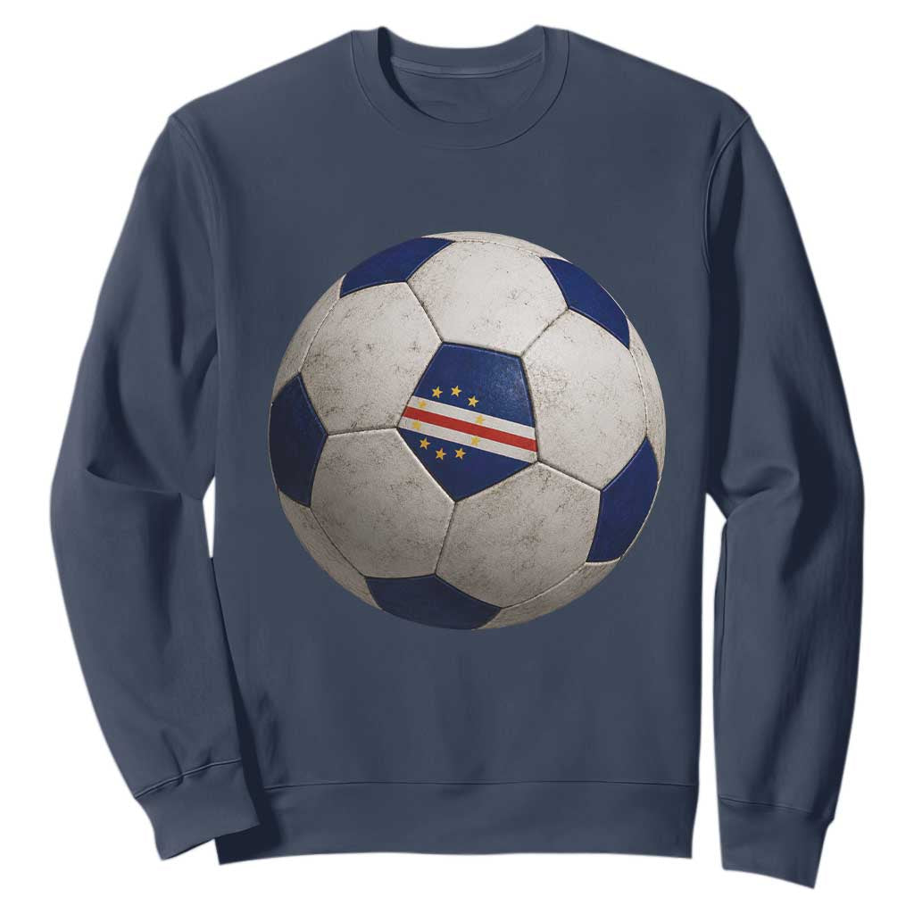 Cabo Verde Football Vintage Soccer Ball Graphic Sweatshirt TS11 Navy Print Your Wear