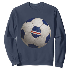 Cabo Verde Football Vintage Soccer Ball Graphic Sweatshirt TS11 Navy Print Your Wear