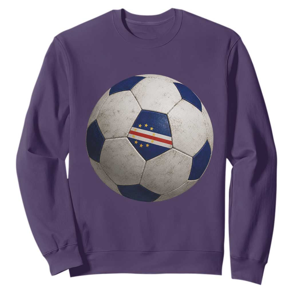 Cabo Verde Football Vintage Soccer Ball Graphic Sweatshirt TS11 Purple Print Your Wear