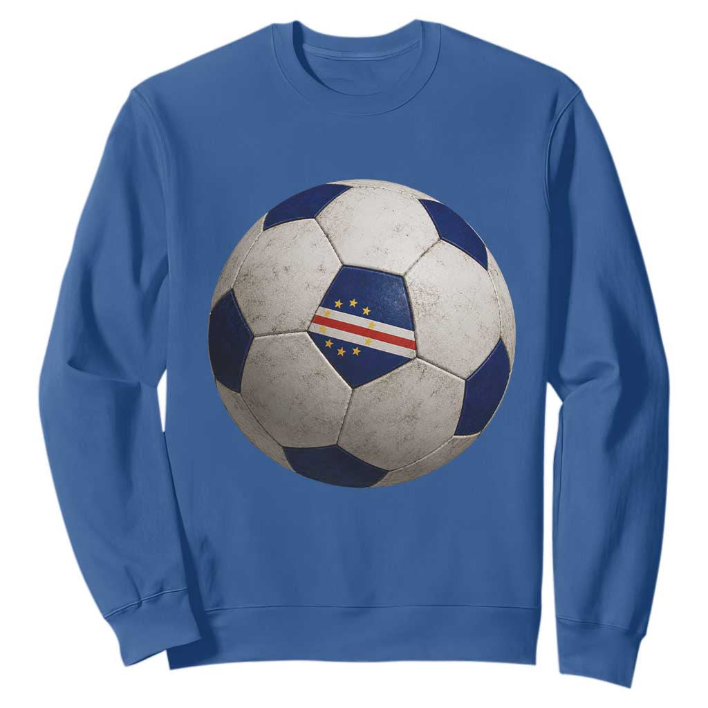 Cabo Verde Football Vintage Soccer Ball Graphic Sweatshirt TS11 Royal Blue Print Your Wear