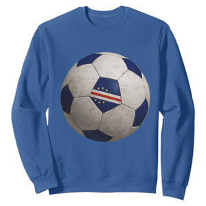 Cabo Verde Football Vintage Soccer Ball Graphic Sweatshirt TS11 Royal Blue Print Your Wear
