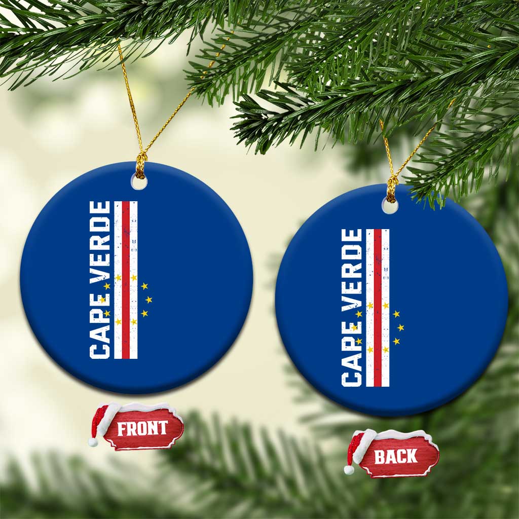 Cabo Verde Pride Vintage Jersey Cape Verdean Flag Ceramic Ornament TS11 1pc Blue Print Your Wear