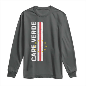 Cabo Verde Pride Vintage Jersey Cape Verdean Flag Long Sleeve Shirt TS11 Dark Heather Print Your Wear