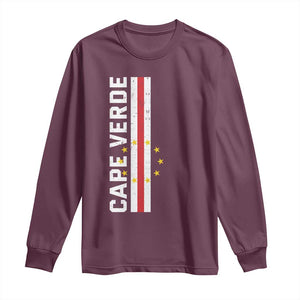 Cabo Verde Pride Vintage Jersey Cape Verdean Flag Long Sleeve Shirt TS11 Maroon Print Your Wear