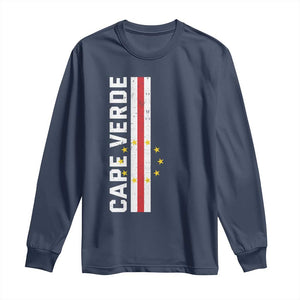 Cabo Verde Pride Vintage Jersey Cape Verdean Flag Long Sleeve Shirt TS11 Navy Print Your Wear
