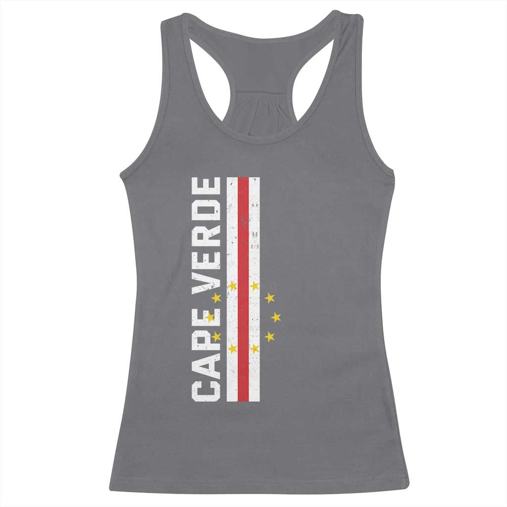 Cabo Verde Pride Vintage Jersey Cape Verdean Flag Racerback Tank Top TS11 Charcoal Print Your Wear
