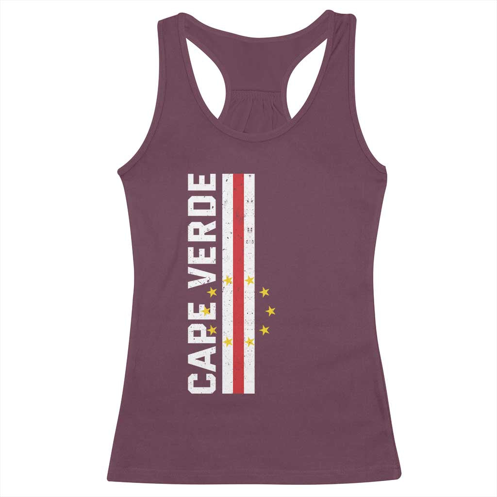 Cabo Verde Pride Vintage Jersey Cape Verdean Flag Racerback Tank Top TS11 Maroon Print Your Wear