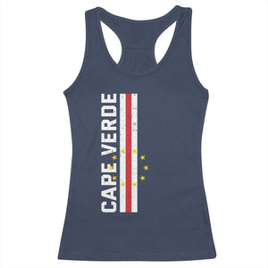Cabo Verde Pride Vintage Jersey Cape Verdean Flag Racerback Tank Top TS11 Navy Print Your Wear