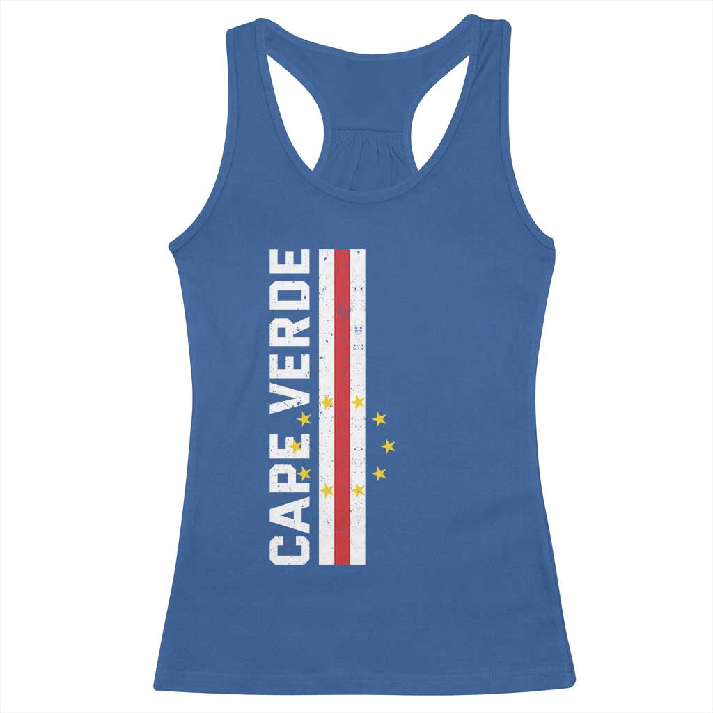 Cabo Verde Pride Vintage Jersey Cape Verdean Flag Racerback Tank Top TS11 Royal Blue Print Your Wear