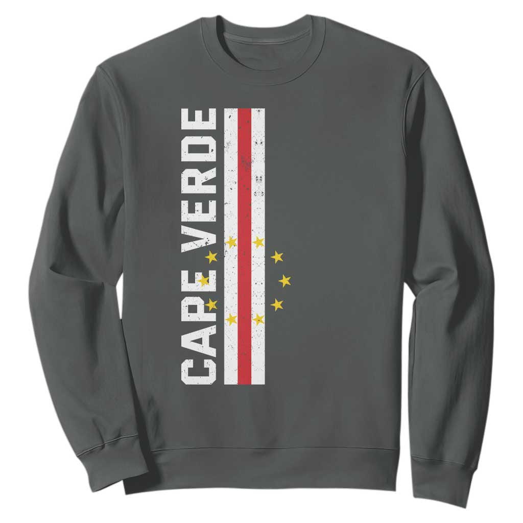 Cabo Verde Pride Vintage Jersey Cape Verdean Flag Sweatshirt TS11 Dark Heather Print Your Wear