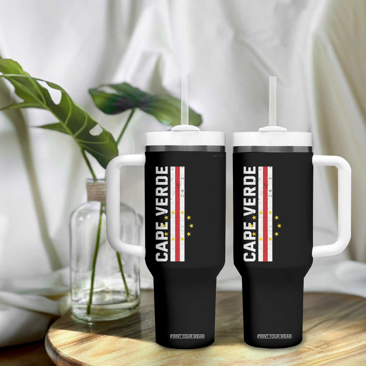 Cabo Verde Pride Vintage Jersey Cape Verdean Flag Tumbler With Handle TS11 Print Your Wear