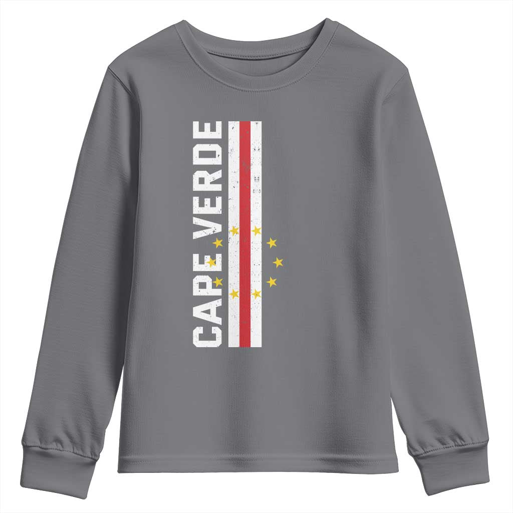 Cabo Verde Pride Vintage Jersey Cape Verdean Flag Youth Sweatshirt TS11 Charcoal Print Your Wear