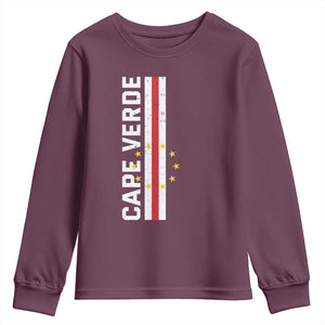 Cabo Verde Pride Vintage Jersey Cape Verdean Flag Youth Sweatshirt TS11 Maroon Print Your Wear