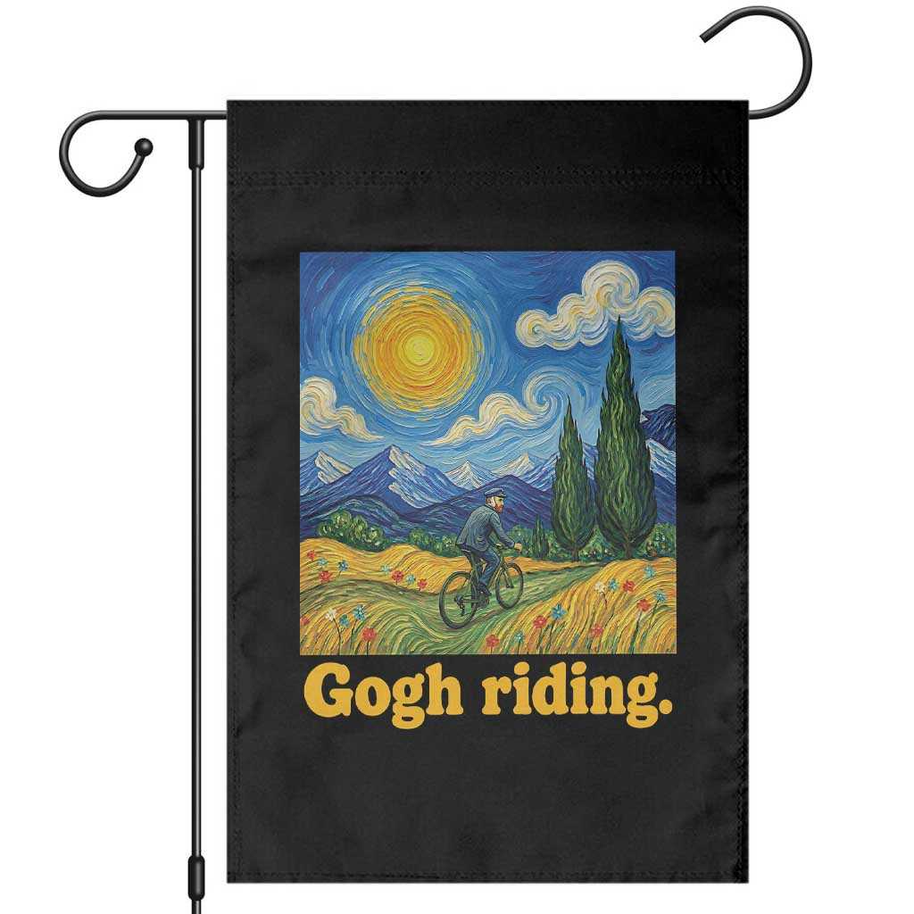 Gogh Riding Funny Cycling Van Gogh Art Bike Lover Garden Flag