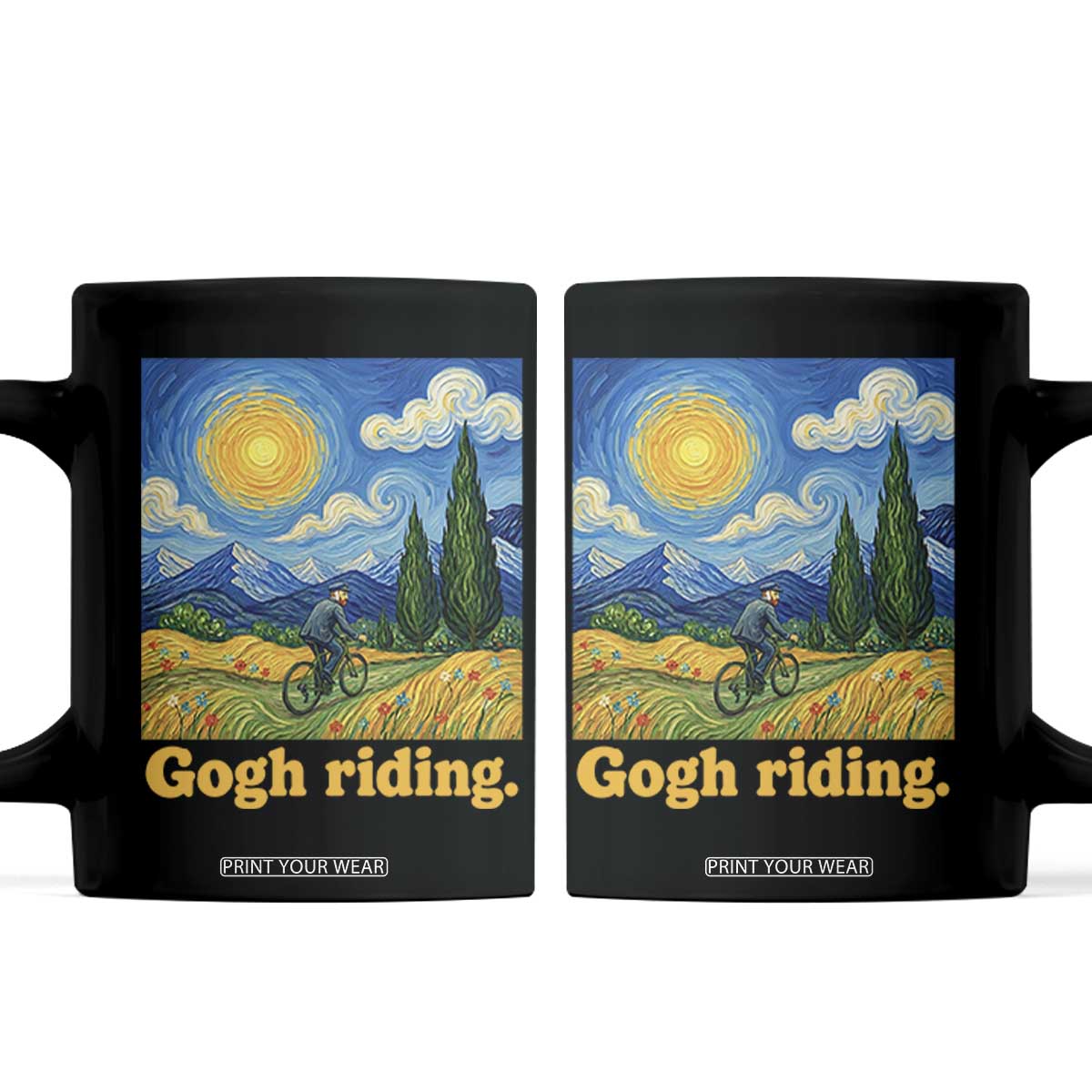 Gogh Riding Funny Cycling Van Gogh Art Bike Lover Coffee Mug