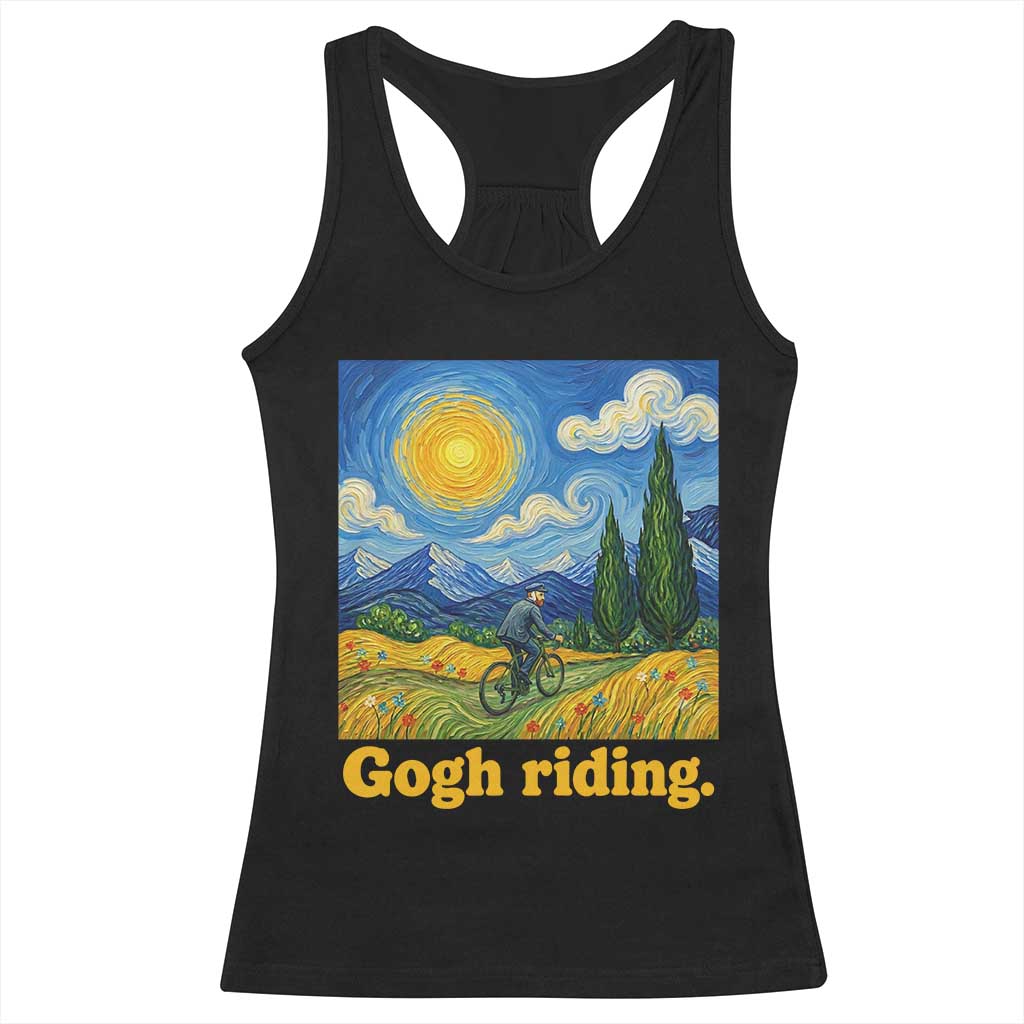 Gogh Riding Funny Cycling Van Gogh Art Bike Lover Racerback Tank Top