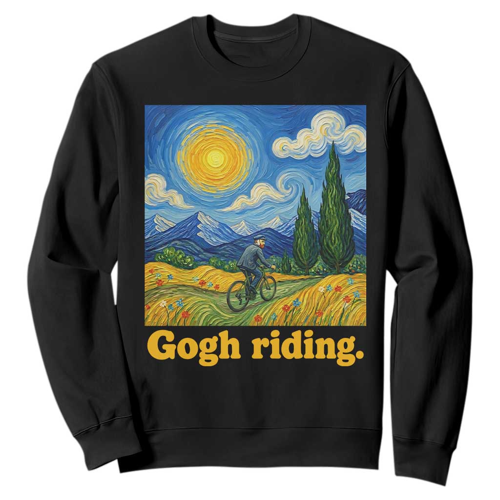 Gogh Riding Funny Cycling Van Gogh Art Bike Lover Sweatshirt