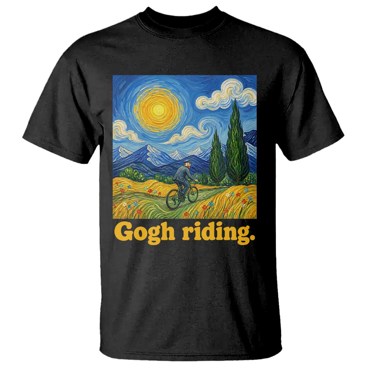 Gogh Riding Funny Cycling Van Gogh Art Bike Lover T Shirt