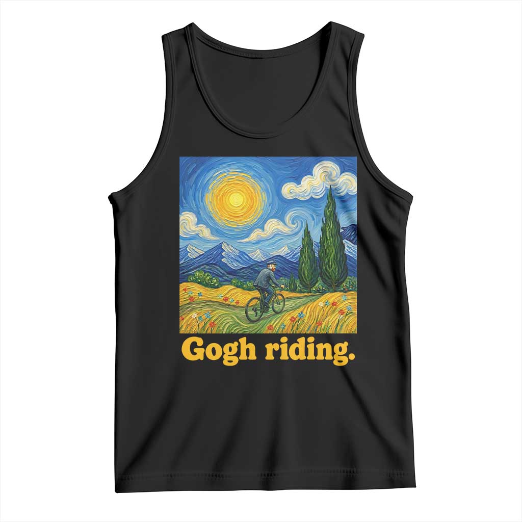 Gogh Riding Funny Cycling Van Gogh Art Bike Lover Tank Top