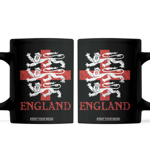 England Three Lions Symbol English Pride Souvenir Coffee Mug TS11 Black Print Your Wear