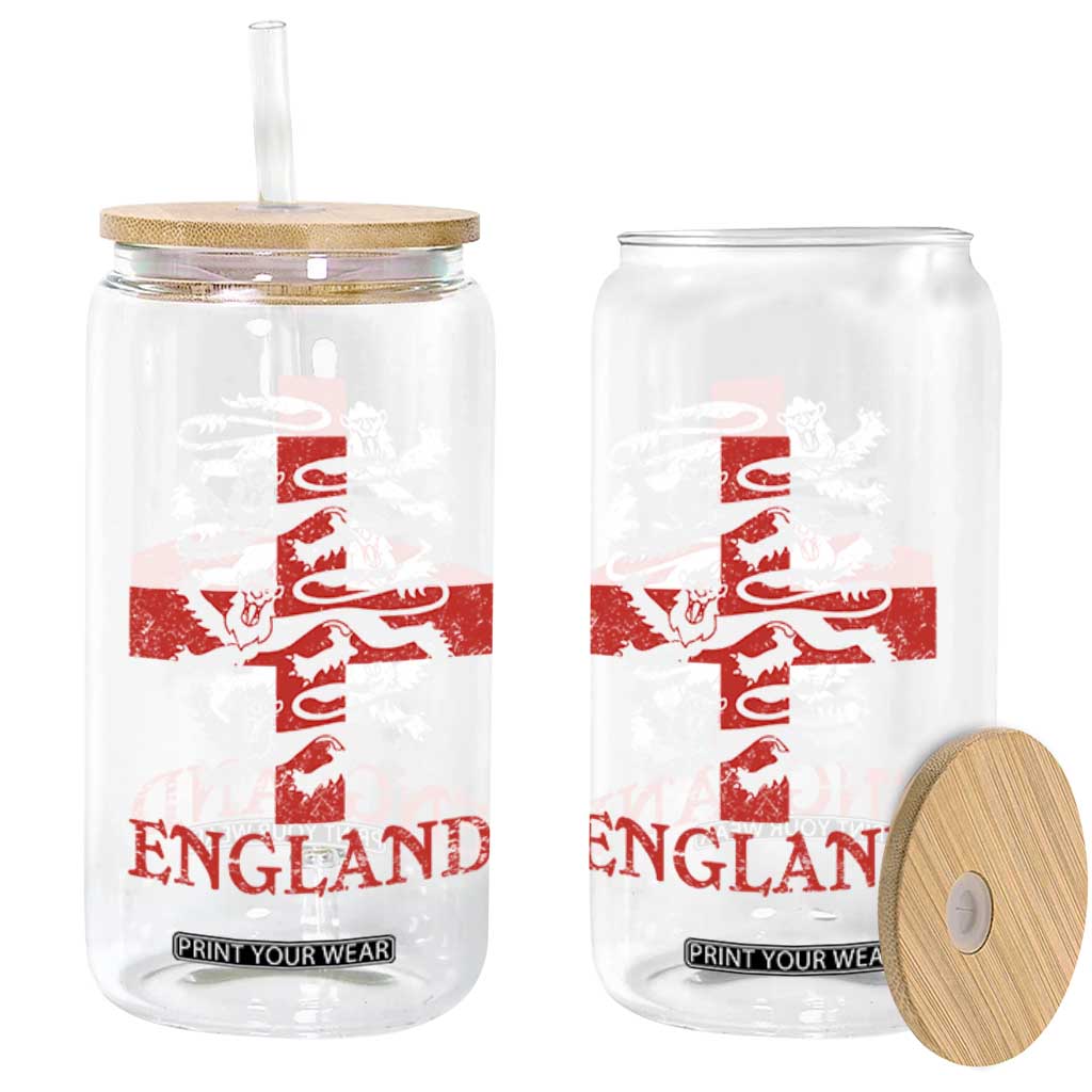 England Three Lions Symbol English Pride Souvenir Glass Can TS11 Print Your Wear