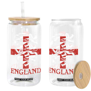 England Three Lions Symbol English Pride Souvenir Glass Can TS11 Print Your Wear