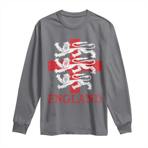 England Three Lions Symbol English Pride Souvenir Long Sleeve Shirt TS11 Charcoal Print Your Wear