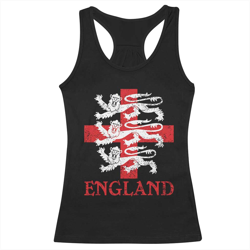 England Three Lions Symbol English Pride Souvenir Racerback Tank Top TS11 Black Print Your Wear