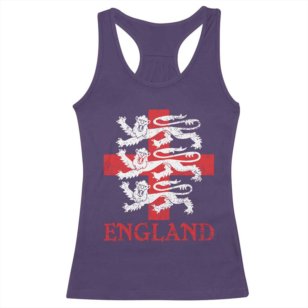 England Three Lions Symbol English Pride Souvenir Racerback Tank Top TS11 Purple Print Your Wear