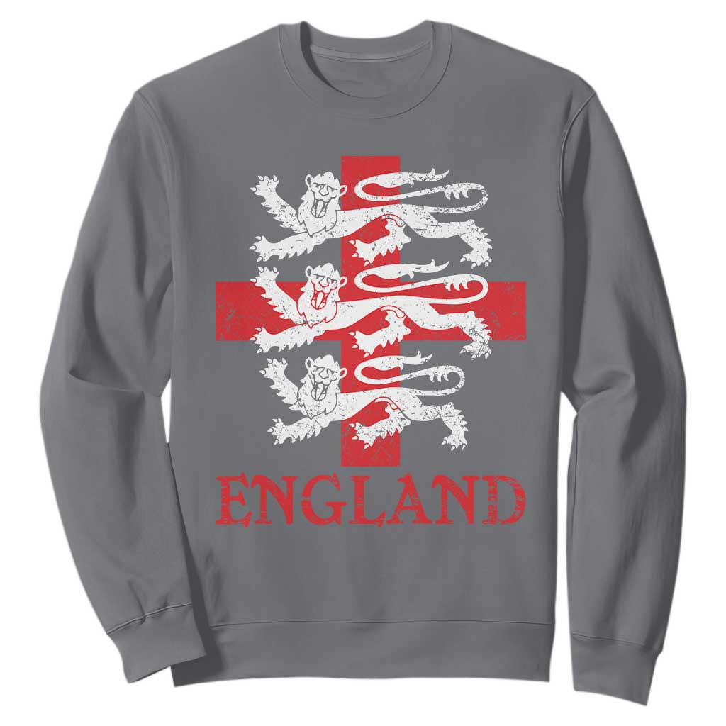 England Three Lions Symbol English Pride Souvenir Sweatshirt TS11 Charcoal Print Your Wear