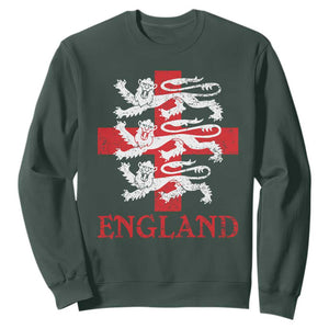 England Three Lions Symbol English Pride Souvenir Sweatshirt TS11 Dark Forest Green Print Your Wear