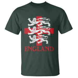 England Three Lions Symbol English Pride Souvenir T Shirt TS11 Dark Forest Green Print Your Wear