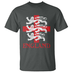 England Three Lions Symbol English Pride Souvenir T Shirt TS11 Dark Heather Print Your Wear
