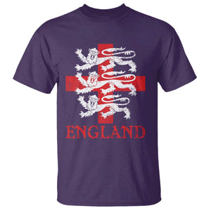 England Three Lions Symbol English Pride Souvenir T Shirt TS11 Purple Print Your Wear