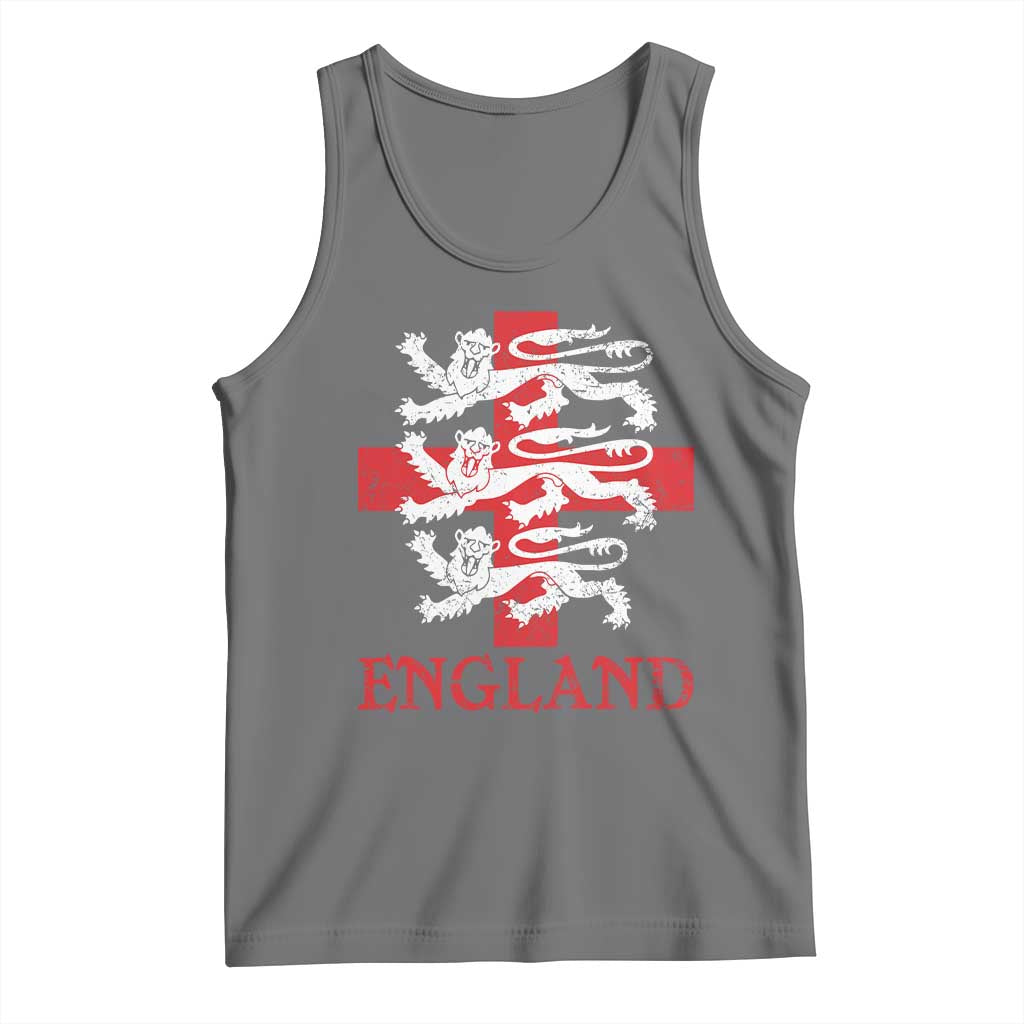 England Three Lions Symbol English Pride Souvenir Tank Top TS11 Black Heather Print Your Wear