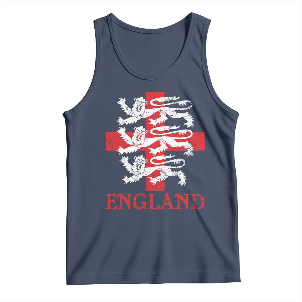 England Three Lions Symbol English Pride Souvenir Tank Top TS11 Navy Print Your Wear