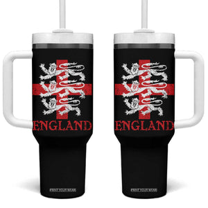 England Three Lions Symbol English Pride Souvenir Tumbler With Handle TS11 One Size: 40 oz Black Print Your Wear